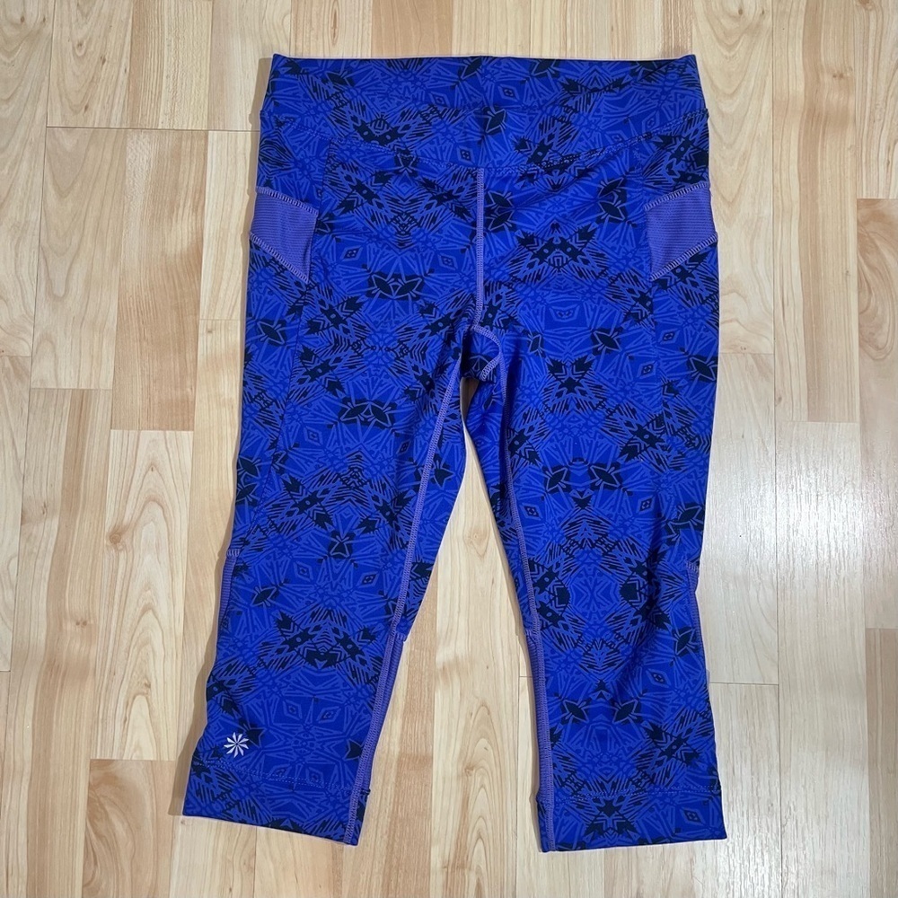 Athleta Womens Leggings Capri Pull On Athletic Activewear Blue Size Small